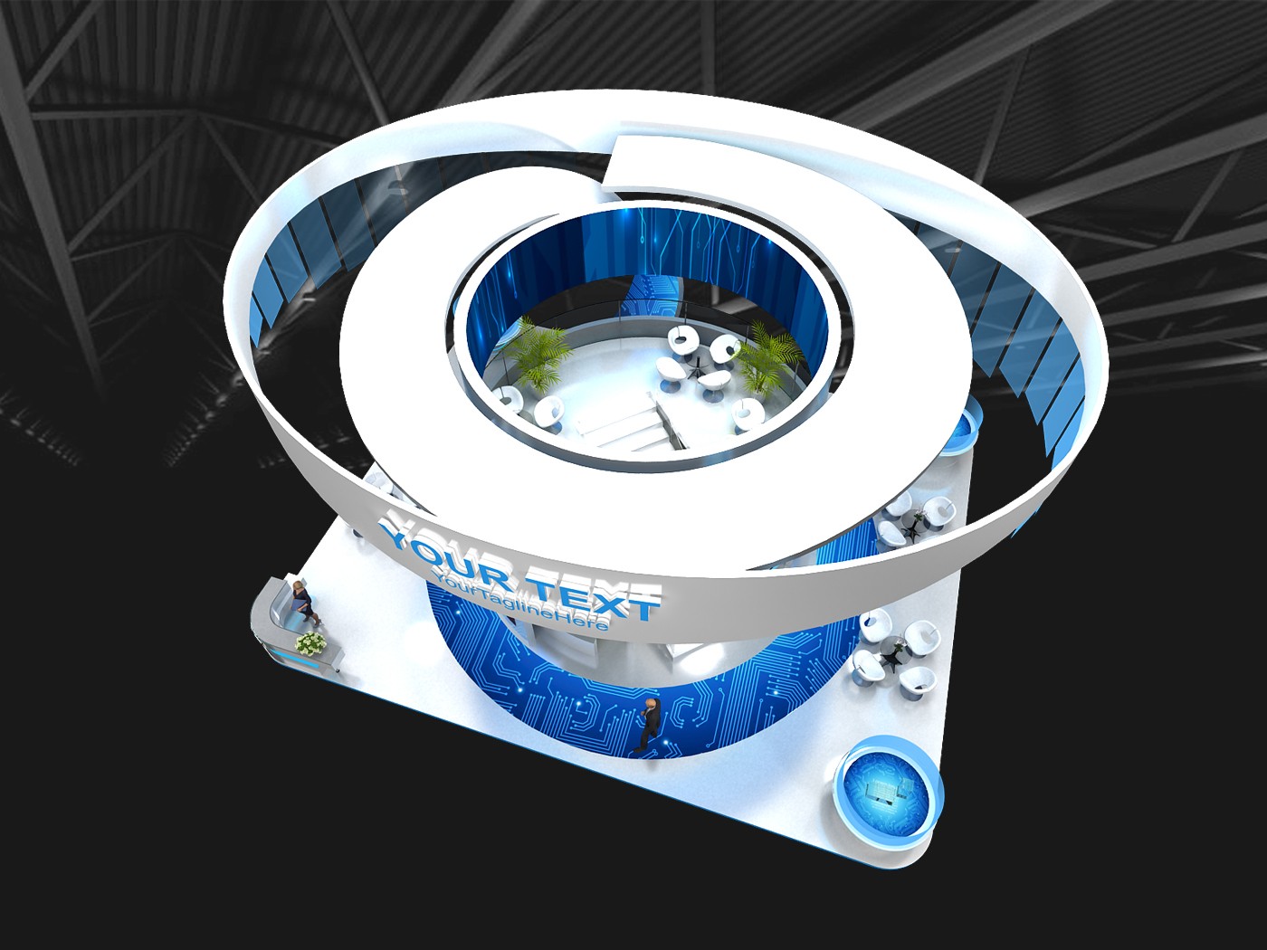 弧形科技感展臺設(shè)計
